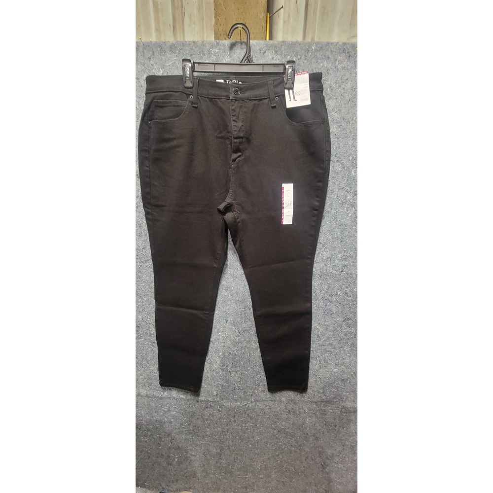 Time & Tru Women's High Rise Skinny Fitted Stretch Black Core Demin Jeans 20 NWT